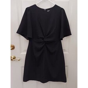 LOFT Black Twist Flutter‎ Sleeve Flare Dress Size 4 New